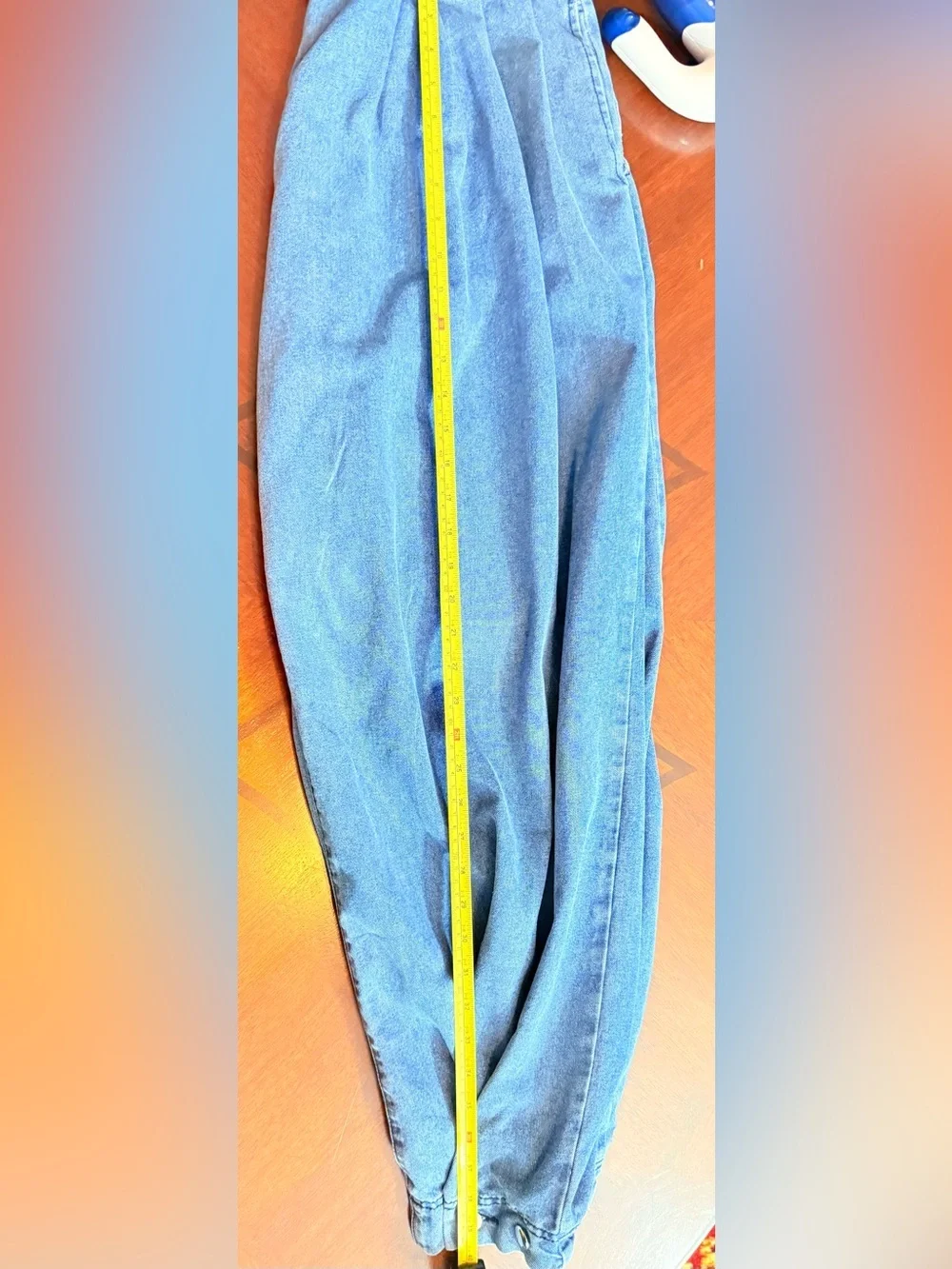 Women’s Light Blue Pleated Denim Jeans